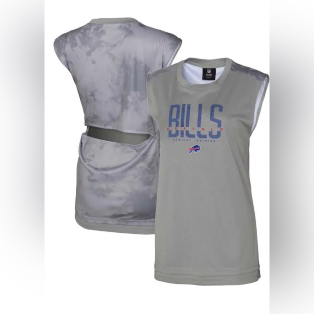 Buffalo Bills Womens Gray No Sweat  Tank Top  GYM Sports Tops, Medium NWT